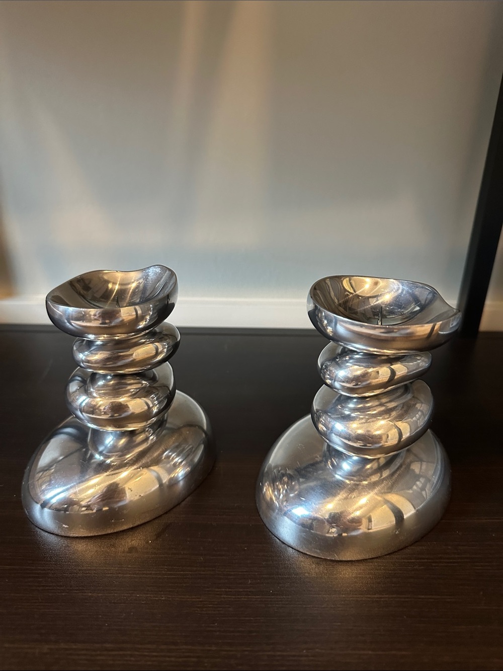 Michael Aram Polished Sculptural Candle Holders - Pair